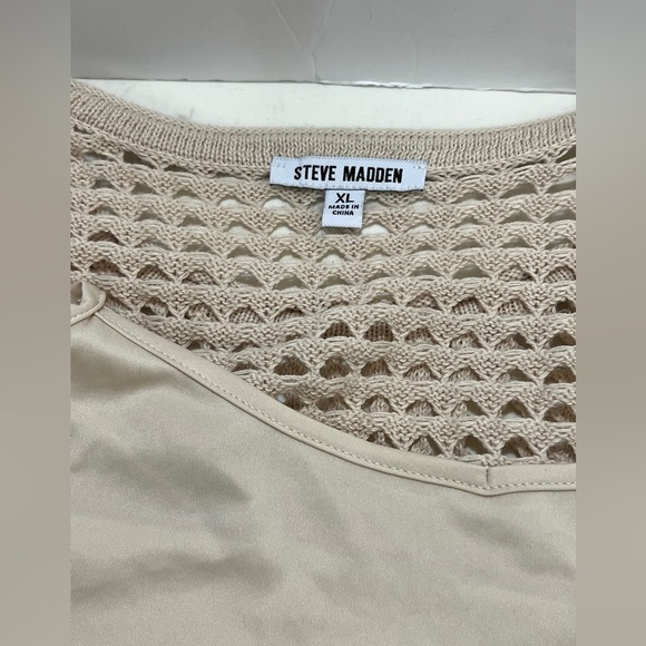 Steve Madden Tan Mesh Women's Top - Picture 11 of 12